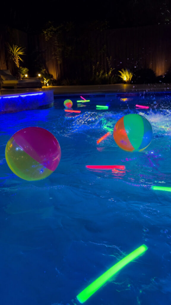 Fun Neon-Themed Pool Games and Activities