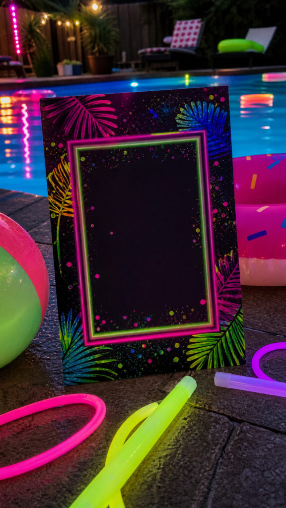 Neon Pool Party Invitations and Guest Preparations
