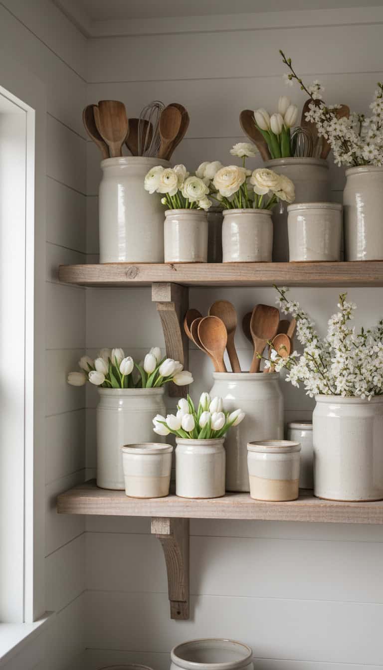 Neutral Stoneware Crock Set