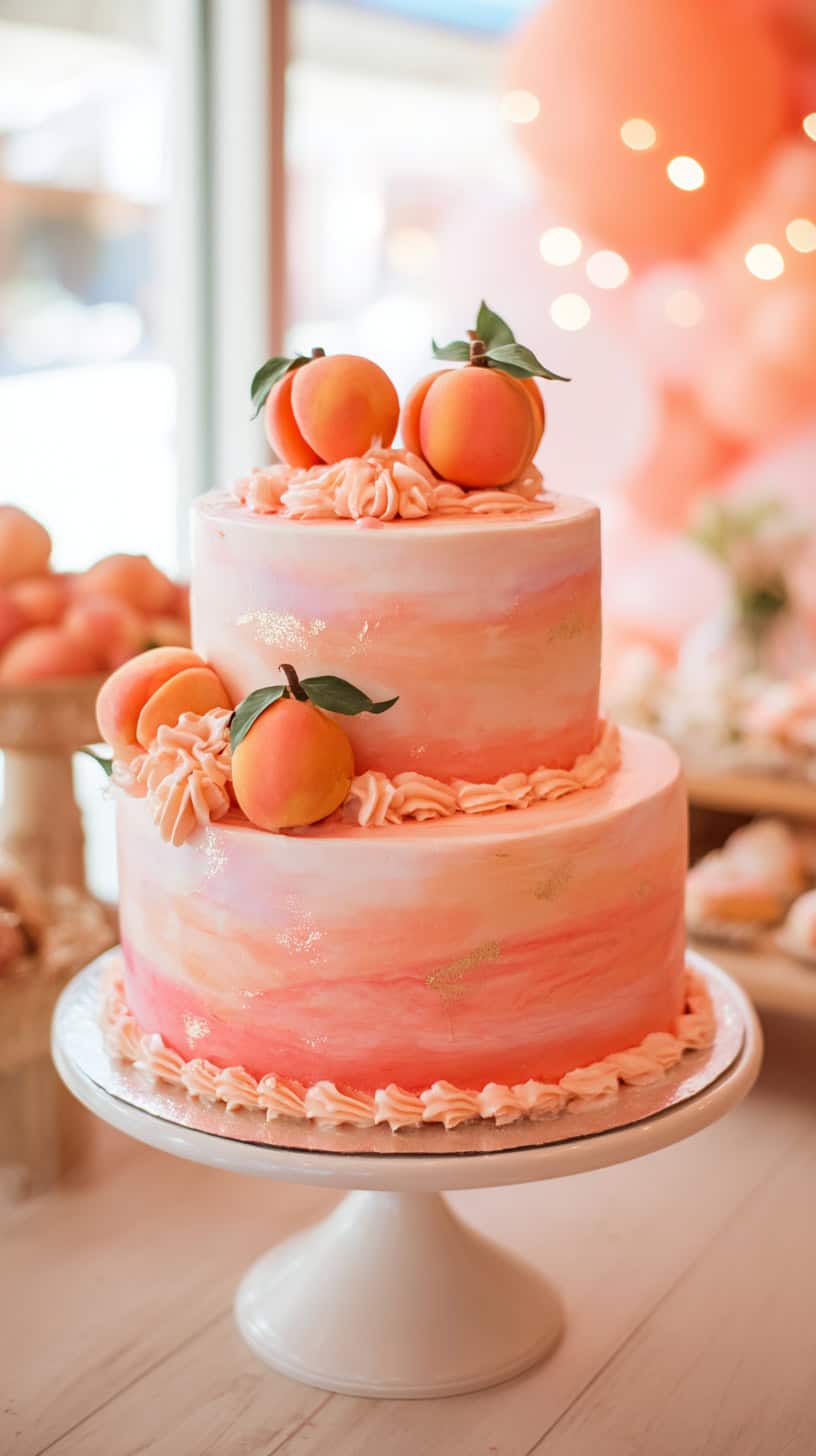 One Sweet Peach Cake - Image 1