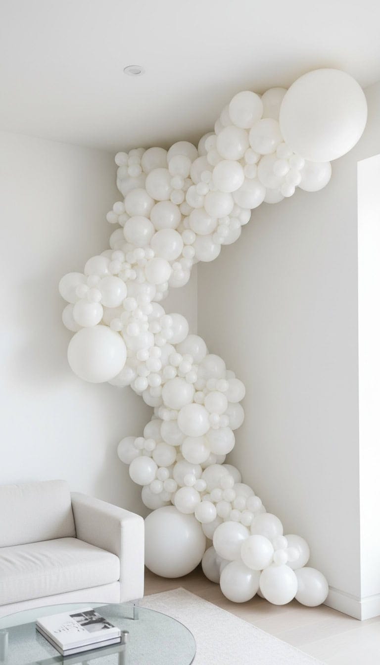 Organic White Balloon Install