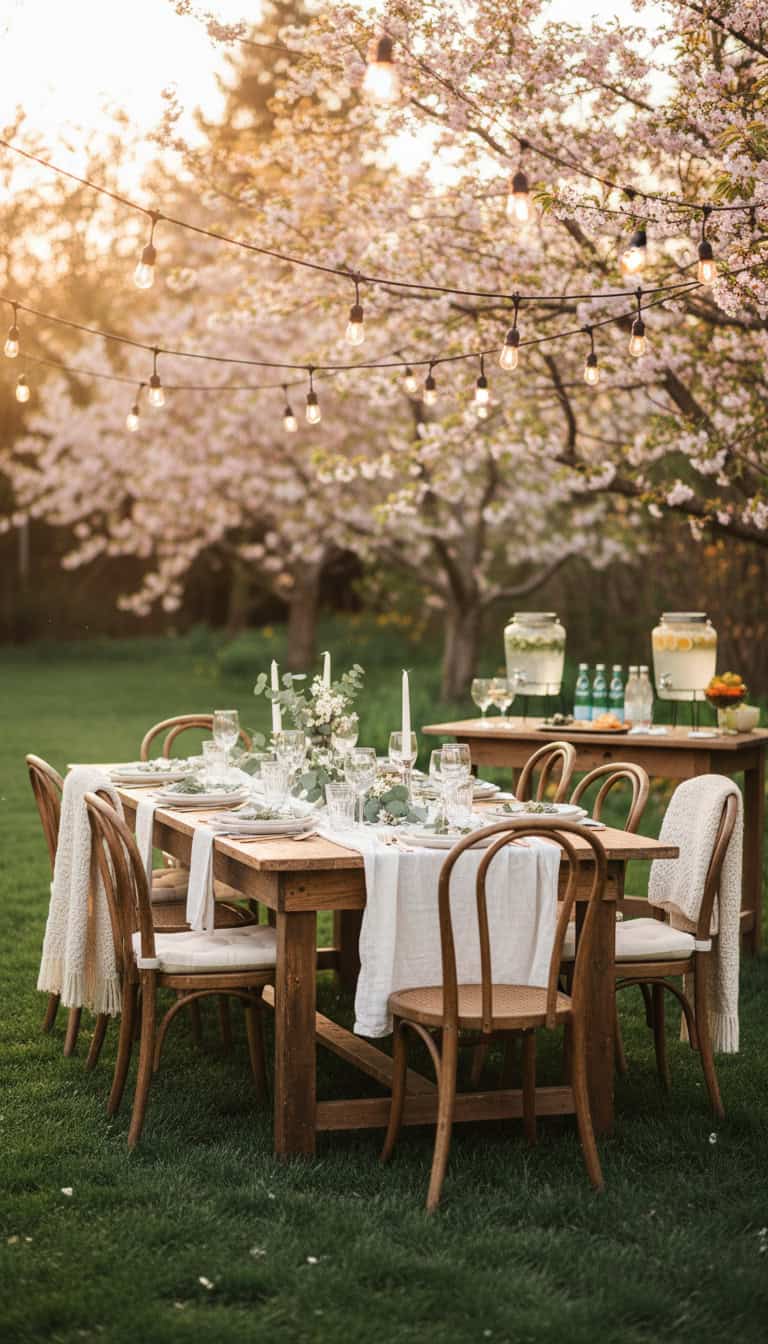 Outside Dinner Party Setup