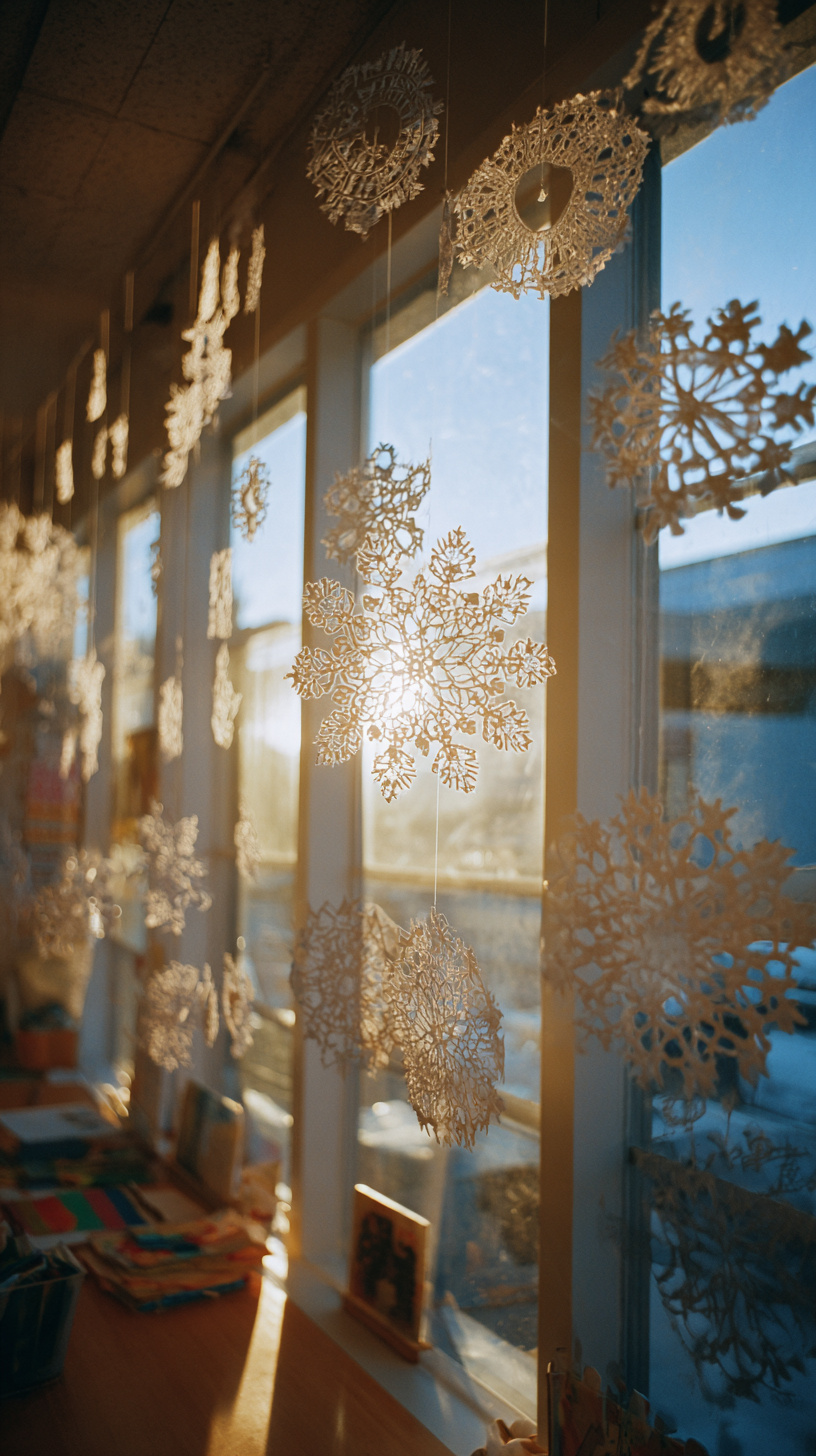 Paper Snowflake Window Clings - Image 1