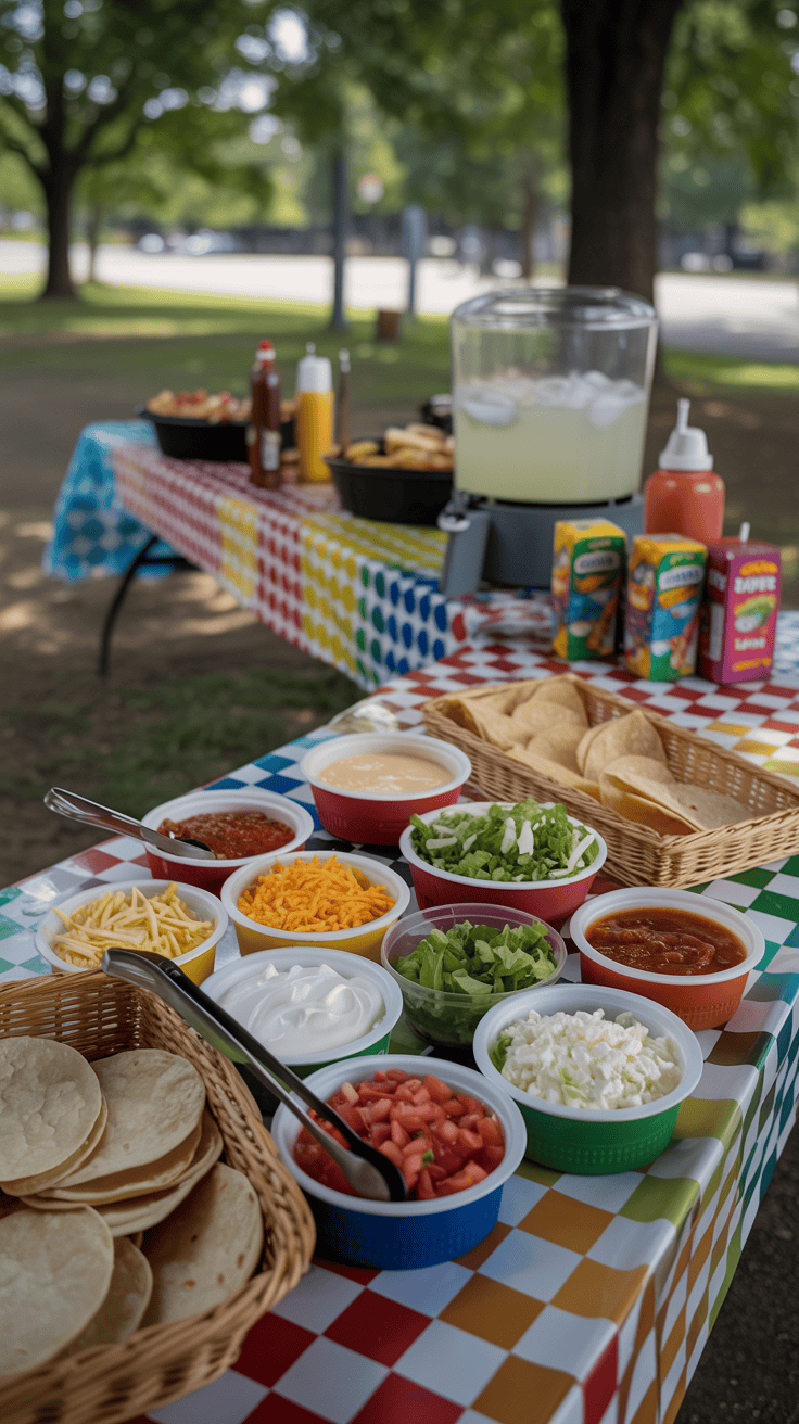 Park Birthday Party Food Stations