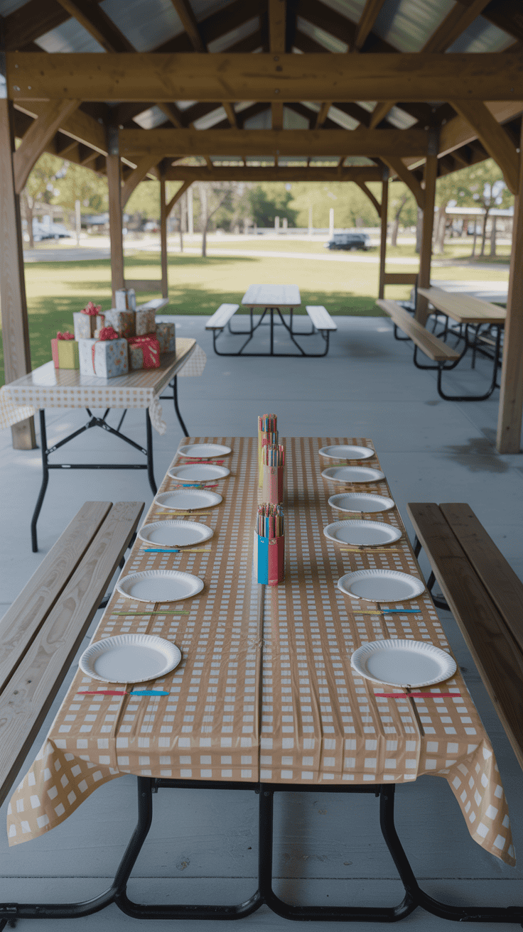 Park Shelter Birthday Party Setup