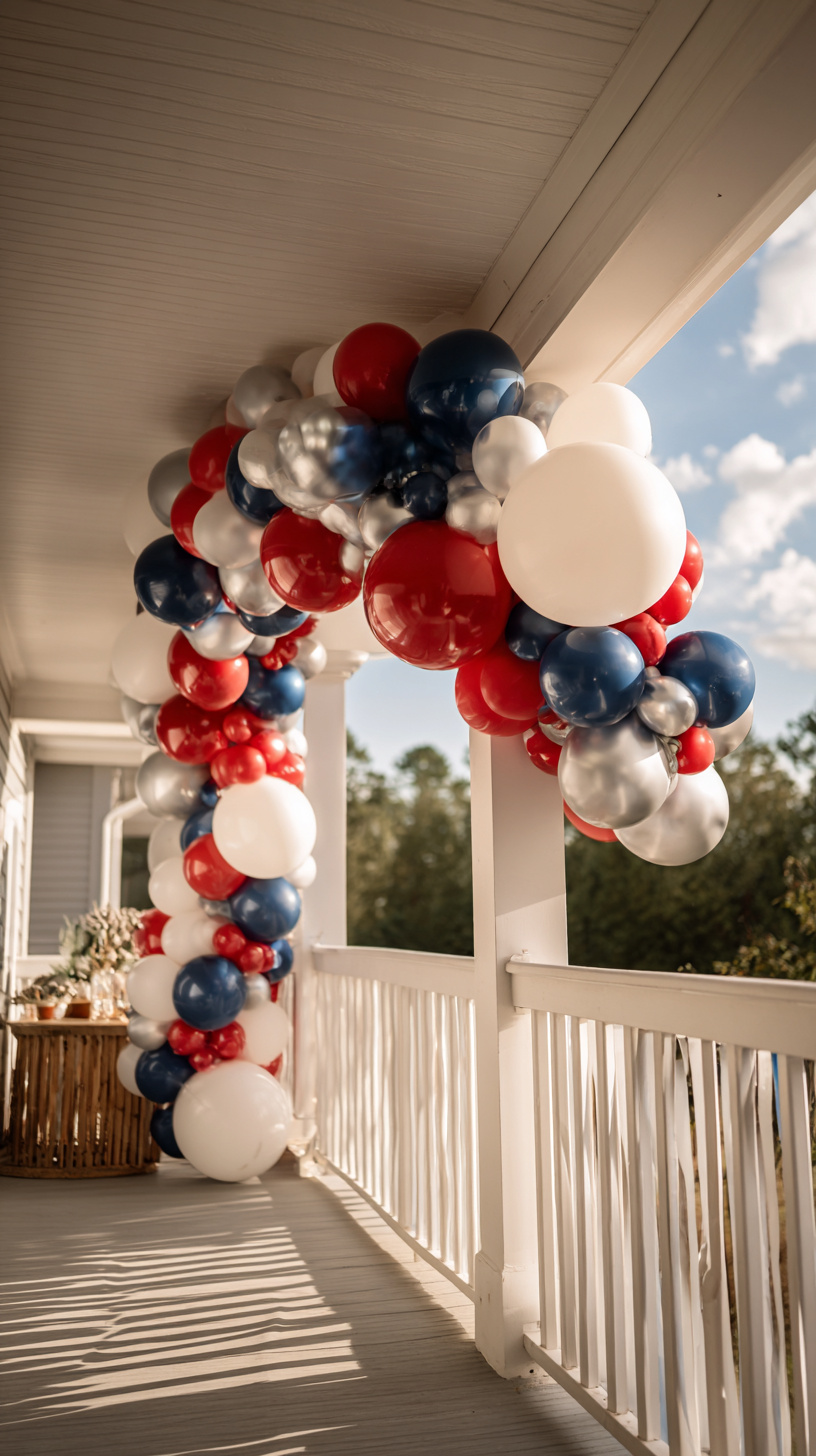 Patriotic Balloon Garland and Streamers - Image 2