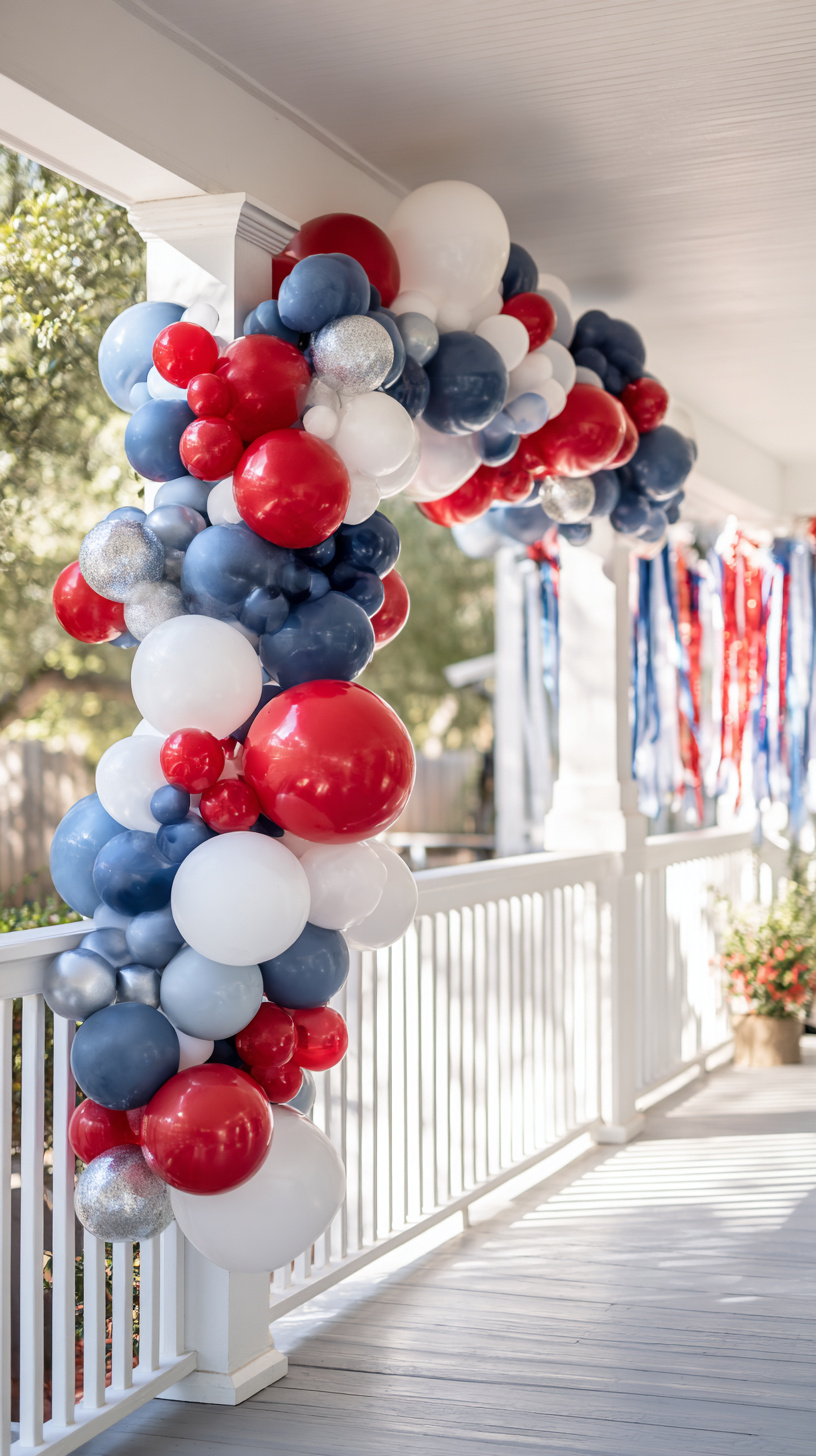 Patriotic Balloon Garland and Streamers - Image 3