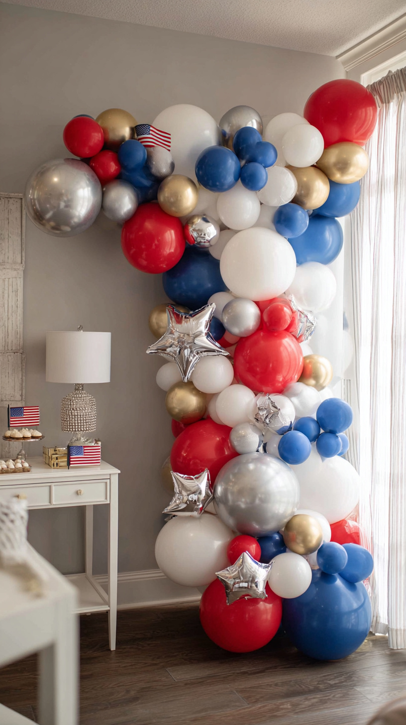 Patriotic Balloon Garland Backdrop - Image 2