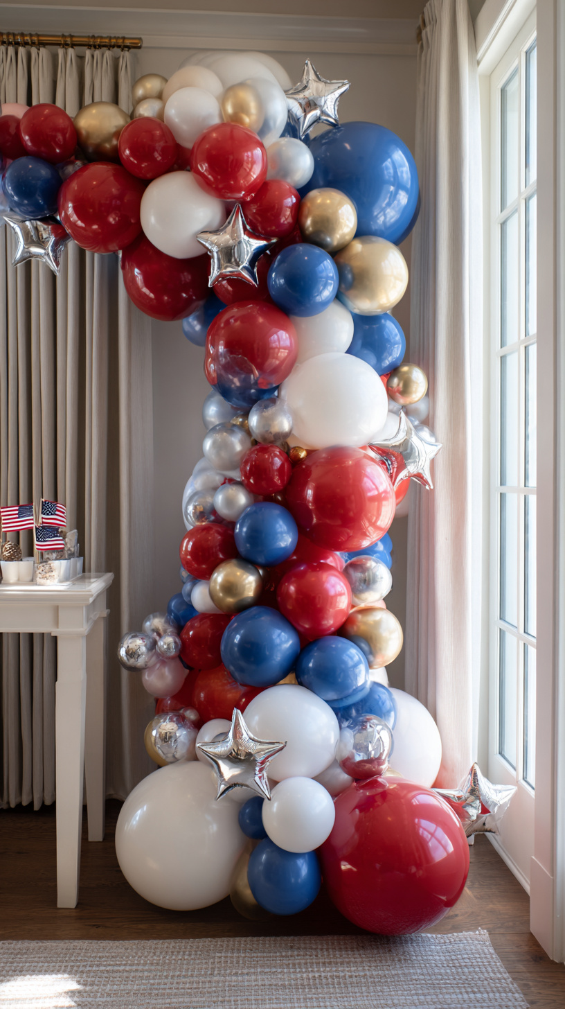 Patriotic Balloon Garland Backdrop - Image 3