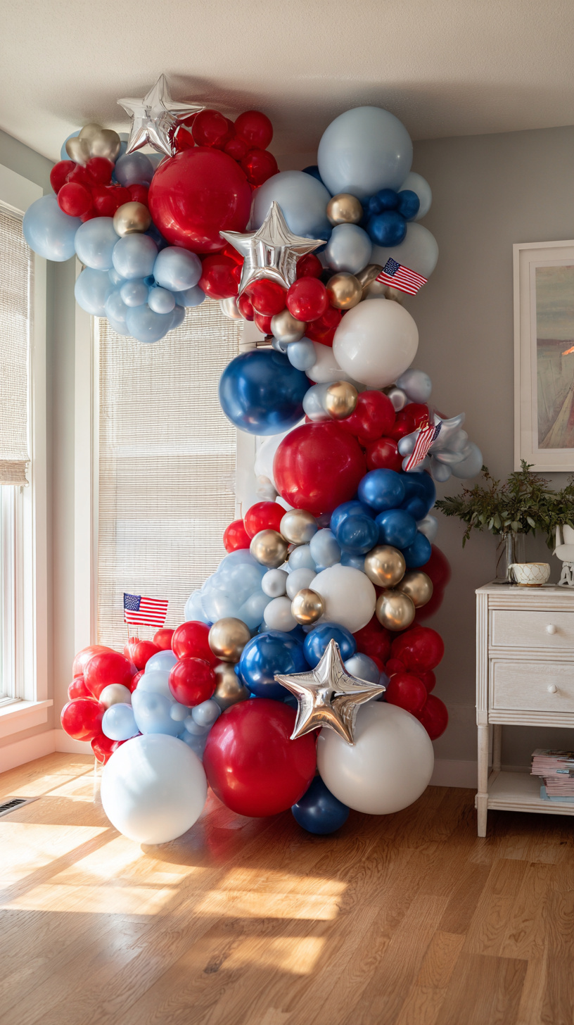 Patriotic Balloon Garland Backdrop - Image 4