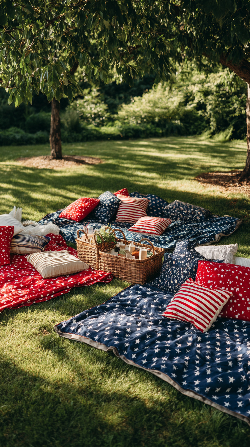 Patriotic Picnic Blanket Setup - Image 1