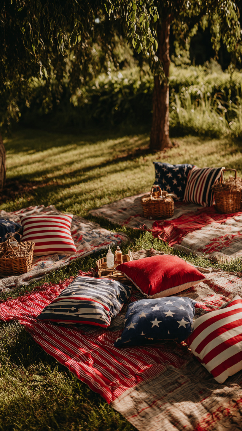 Patriotic Picnic Blanket Setup - Image 2