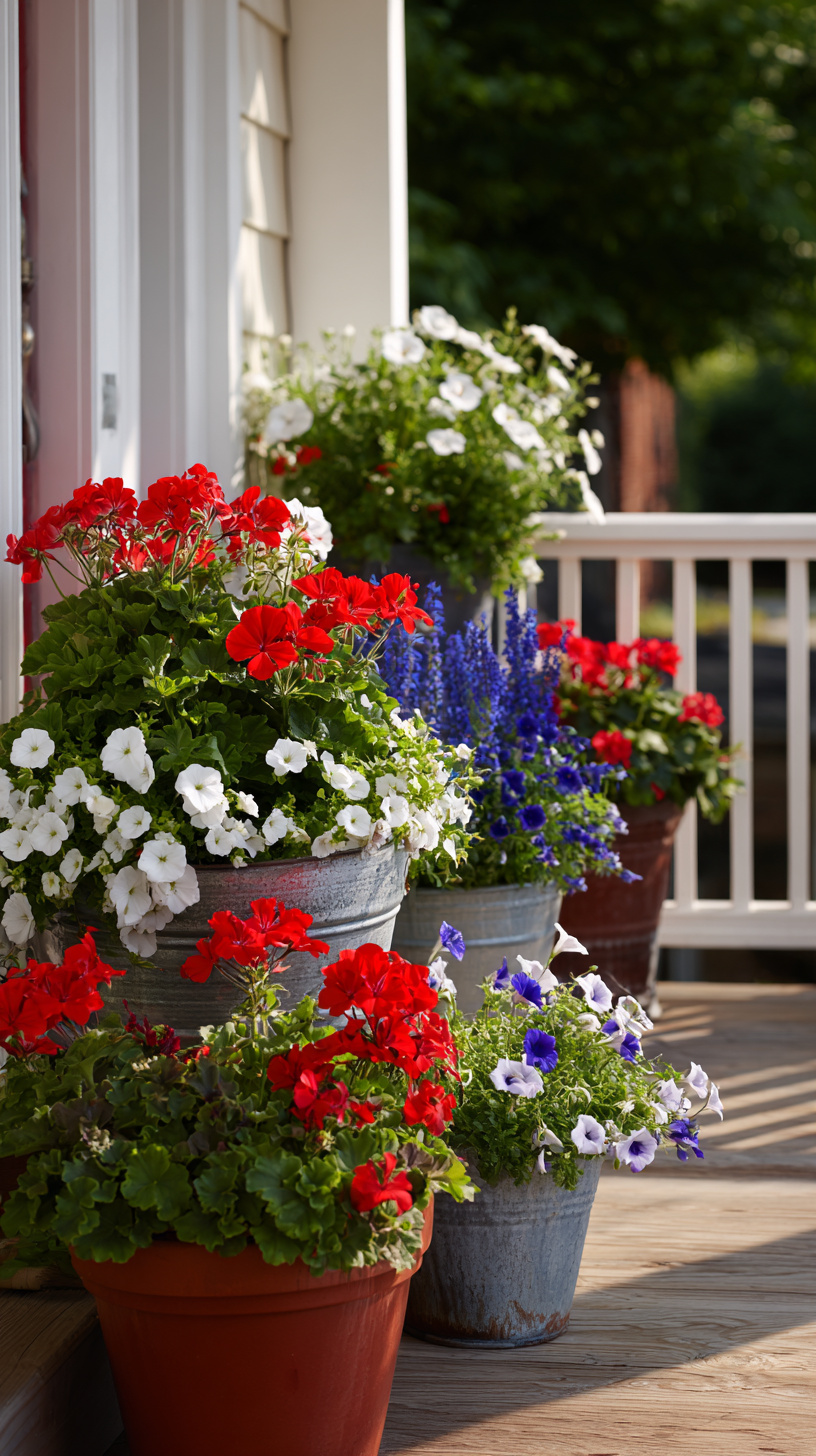 Patriotic Porch Planter Setup - Image 3