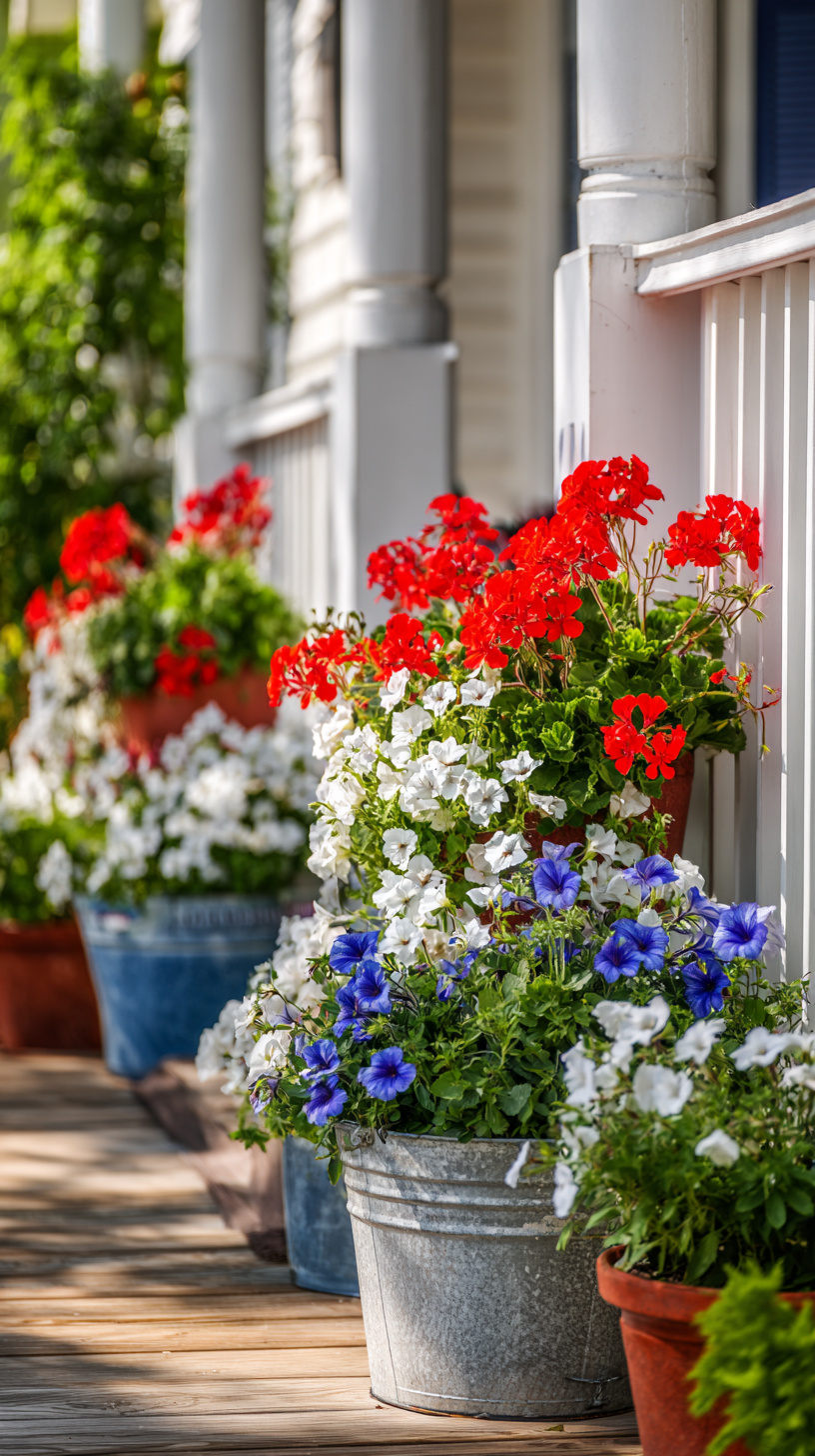Patriotic Porch Planter Setup - Image 4