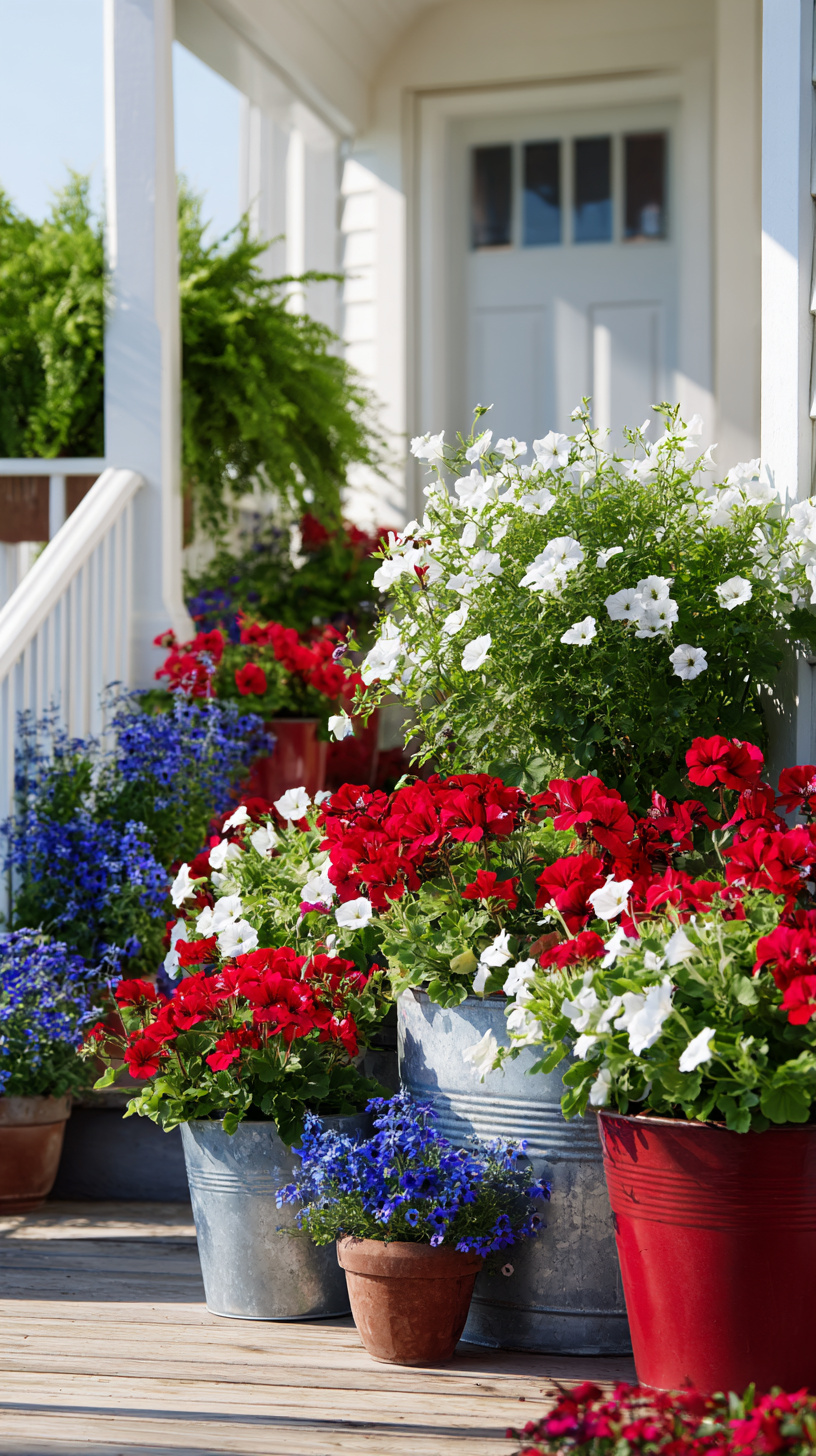 Patriotic Porch Planter Setup - Image 1