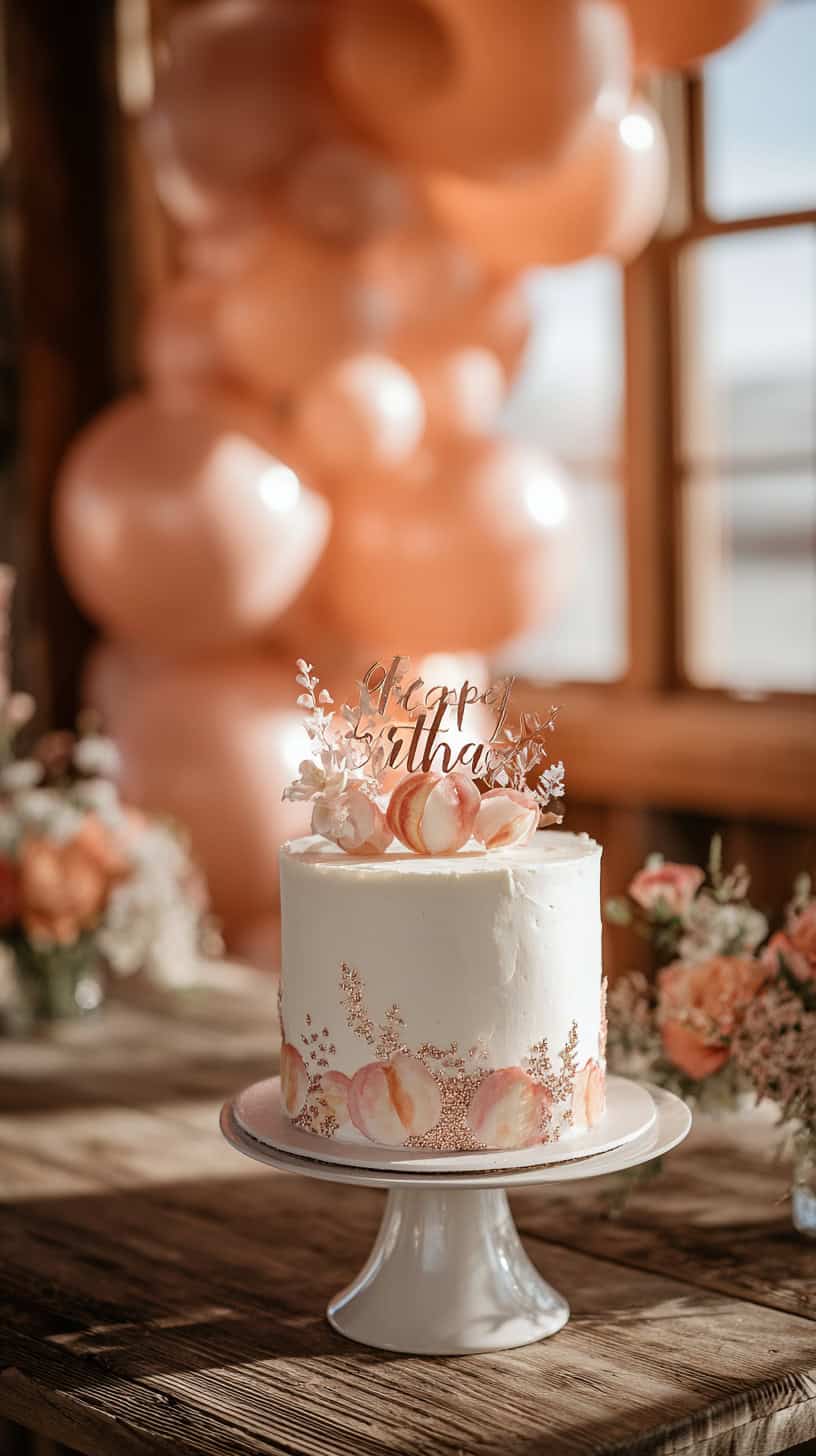 Peach Theme Cake Topper - Image 1