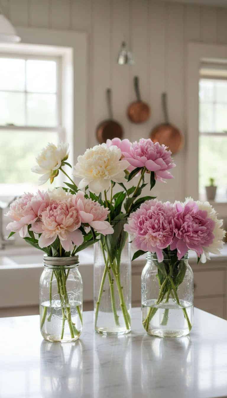 Peony Glass Jars
