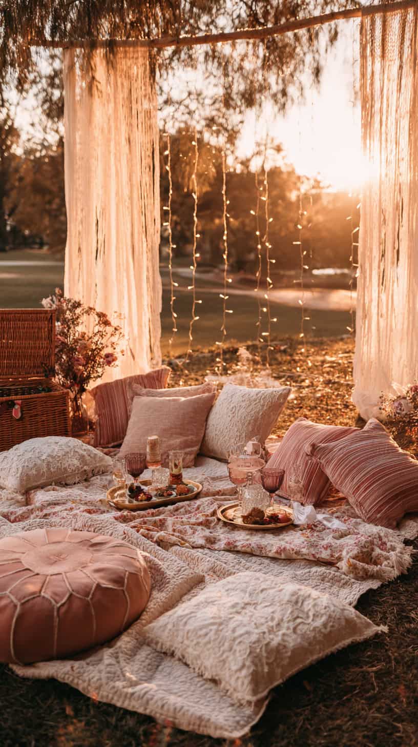 Picnic Aesthetic Blanket Setup - Image 2