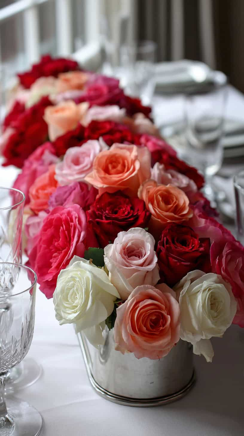 Pink and Red Ombre Rose Display - Image 2