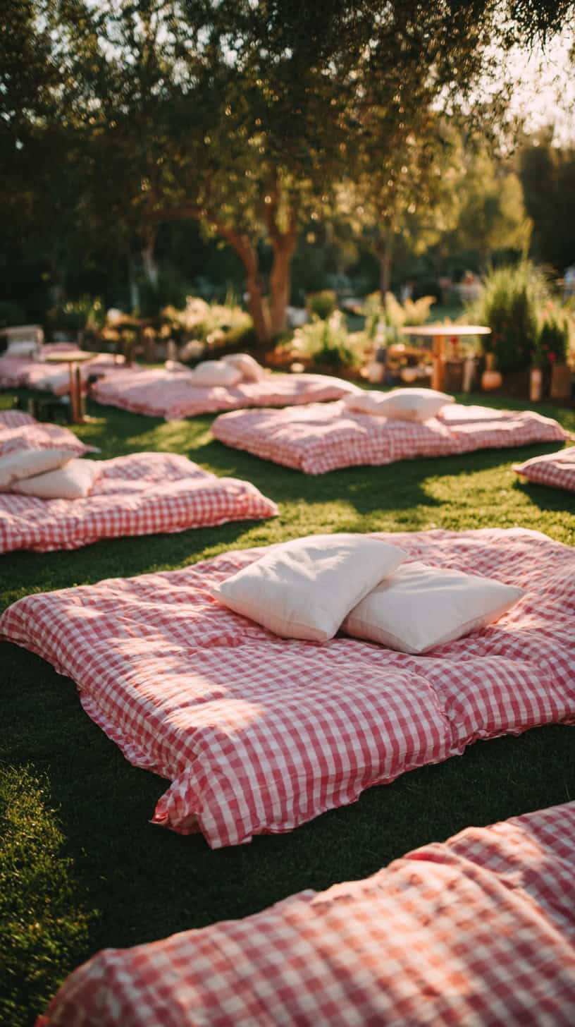 Pink Gingham Blanket Spread - Image 1