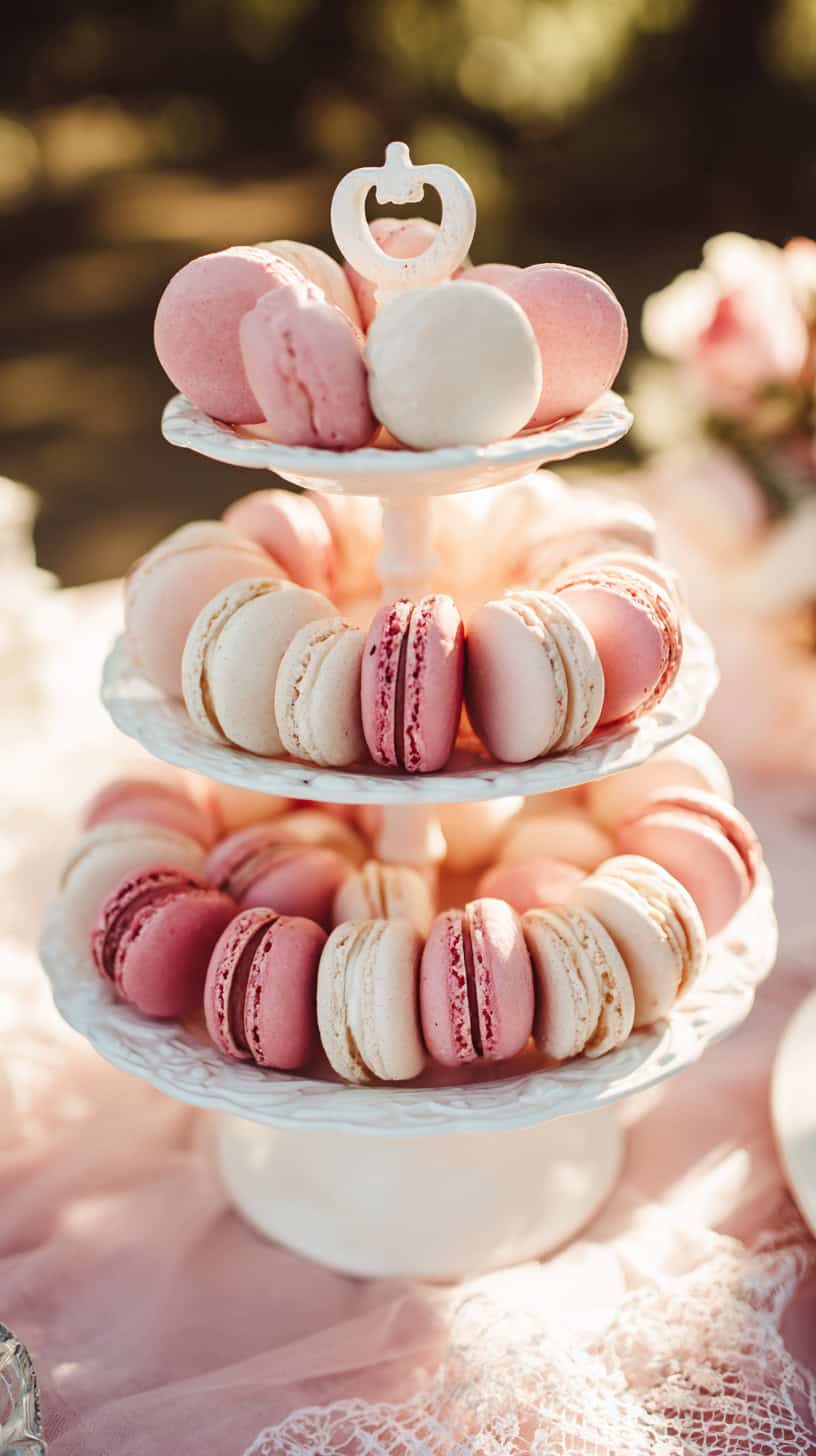 Pink Macaron Dessert Stand - Image 2