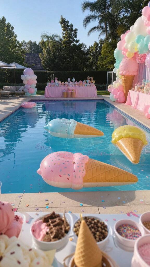 Ice Cream Social By The Pool