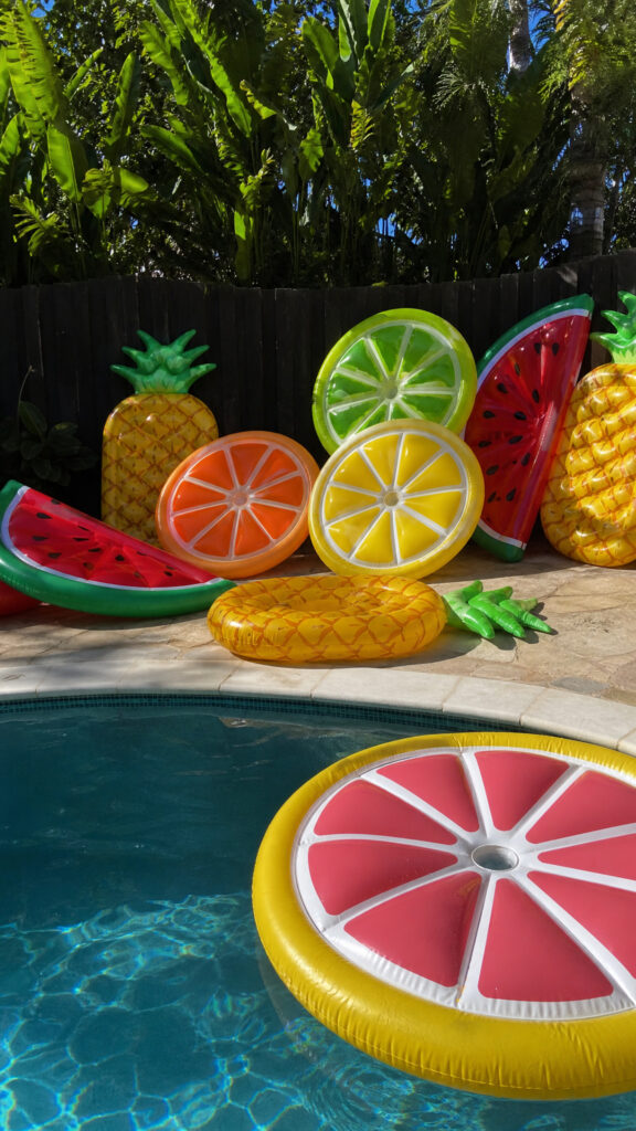 Fruit-Themed Pool Floats Display