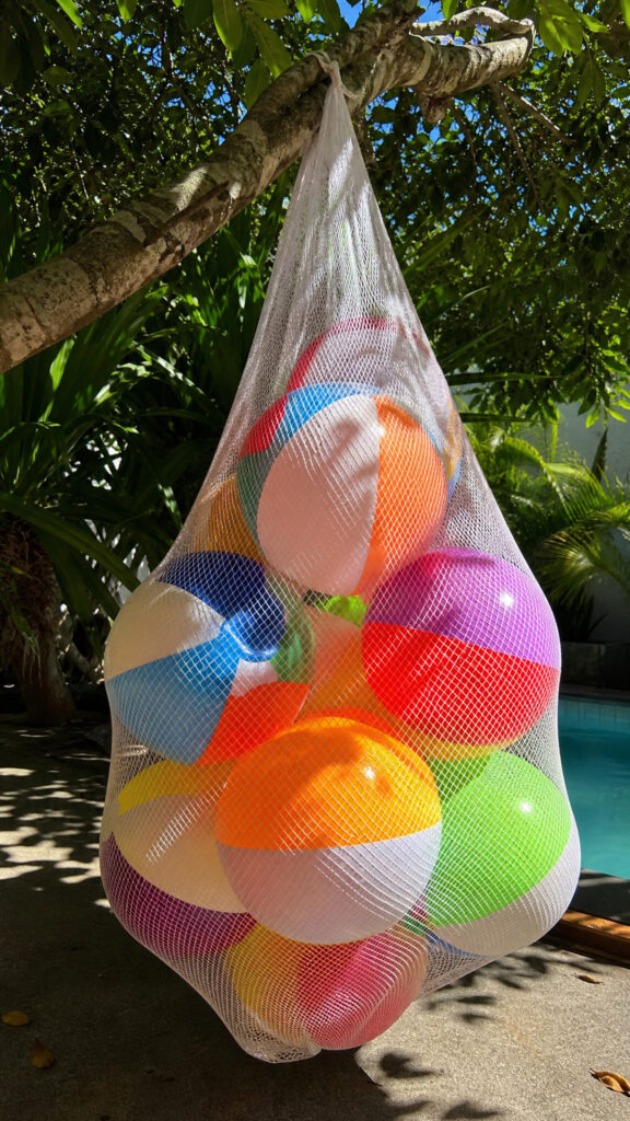 Mesh Beach Balls Hanging Display