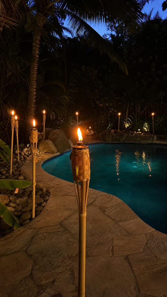 Tiki Torches with LED Flames