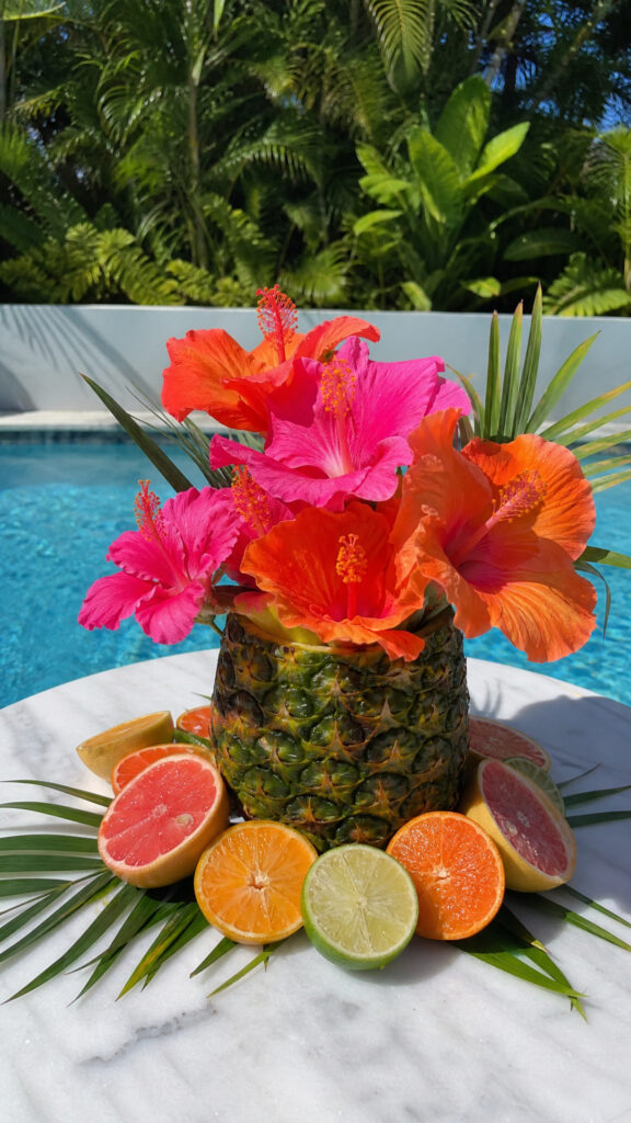 Tropical Centerpieces with Fresh Fruit