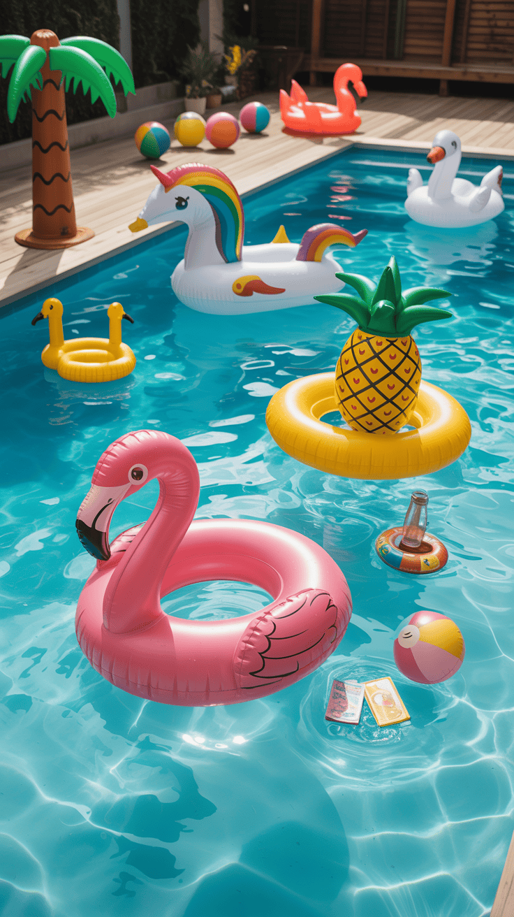 Pool Party Ideas with Inflatable Decorations