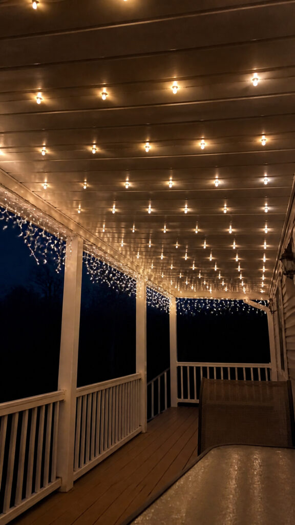 Stringing Lights Across Your Porch Ceiling