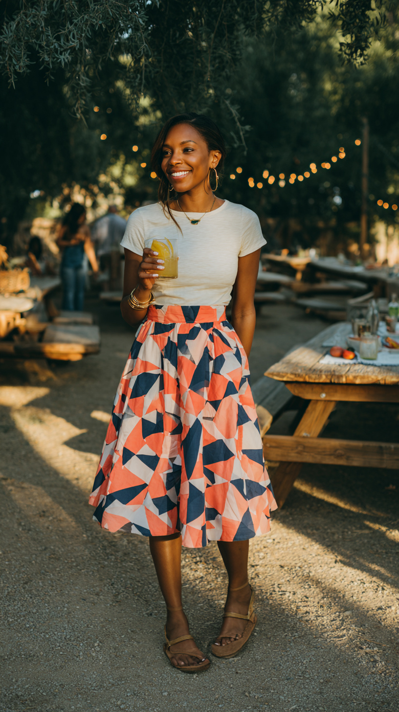 Printed Skirt and Tee - Image 1