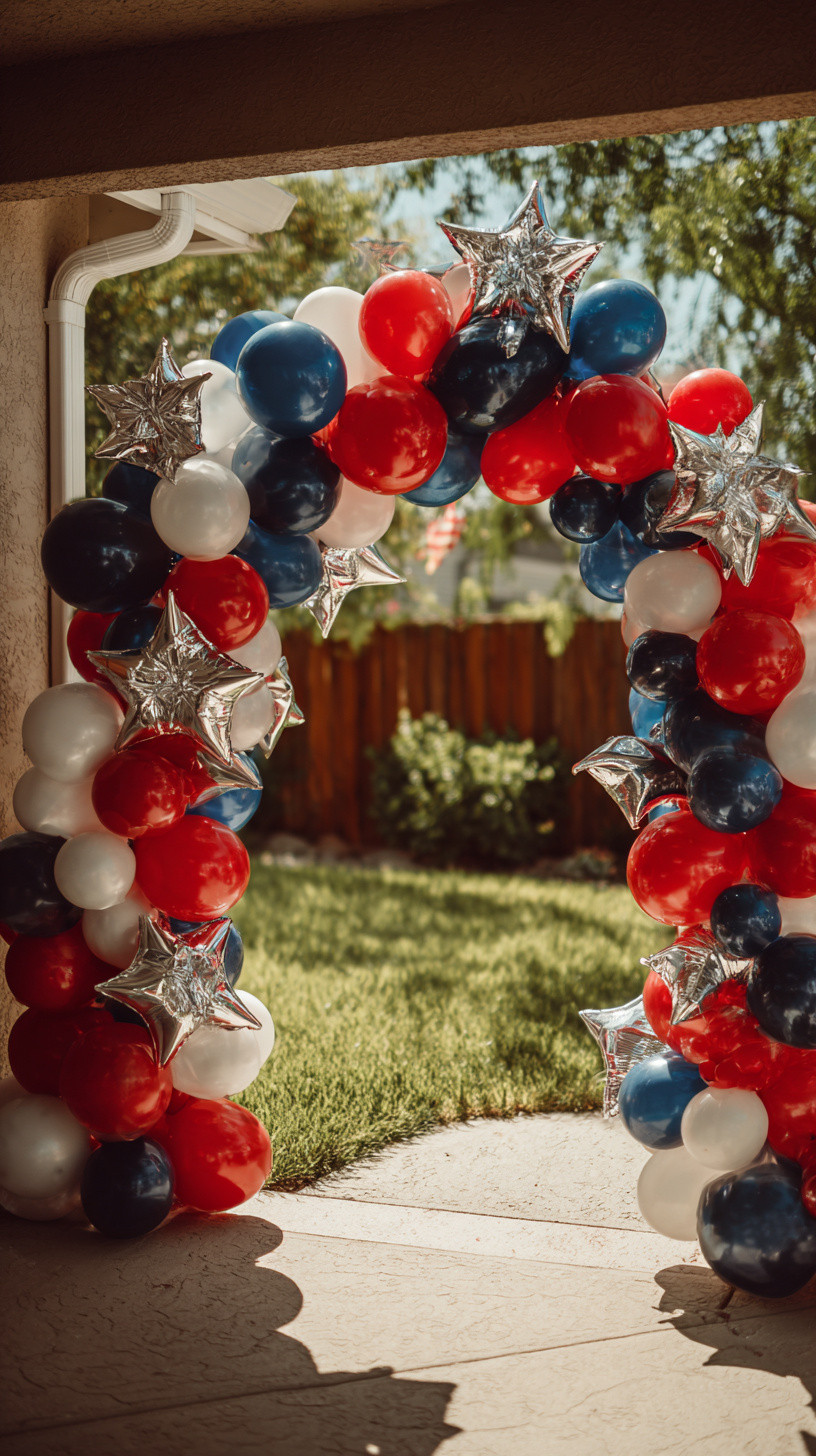 Red, White, and Blue Balloon Arch - Image 2