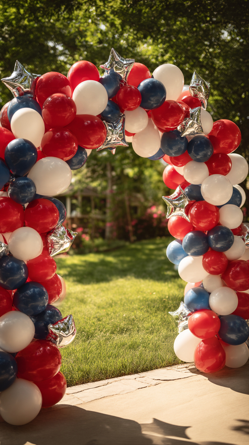 Red, White, and Blue Balloon Arch - Image 3