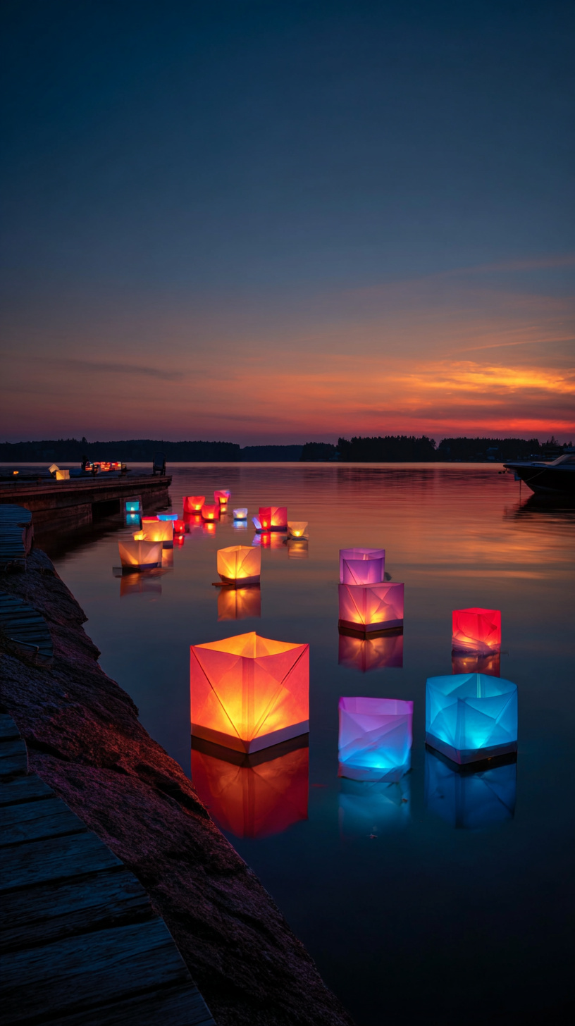 Red, White, and Blue Floating Lanterns - Image 2
