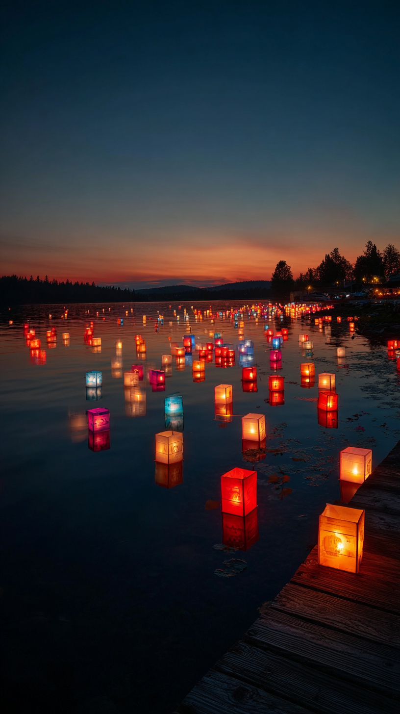 Red, White, and Blue Floating Lanterns - Image 3