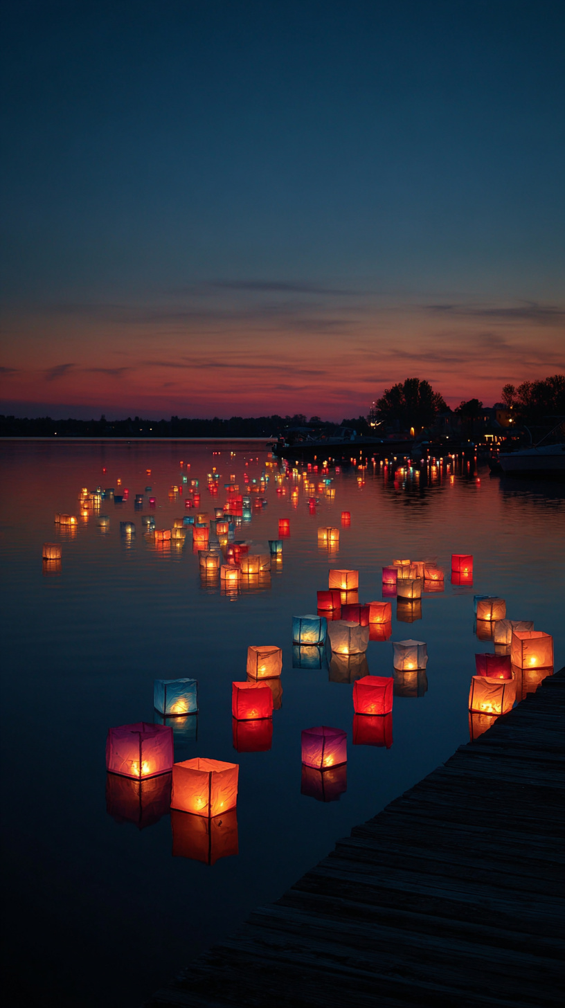 Red, White, and Blue Floating Lanterns - Image 4