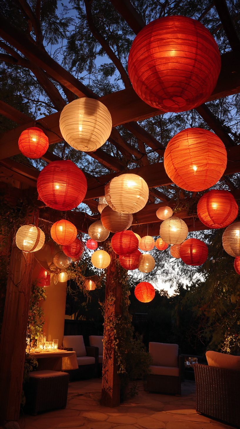 Red White Lanterns - Image 1