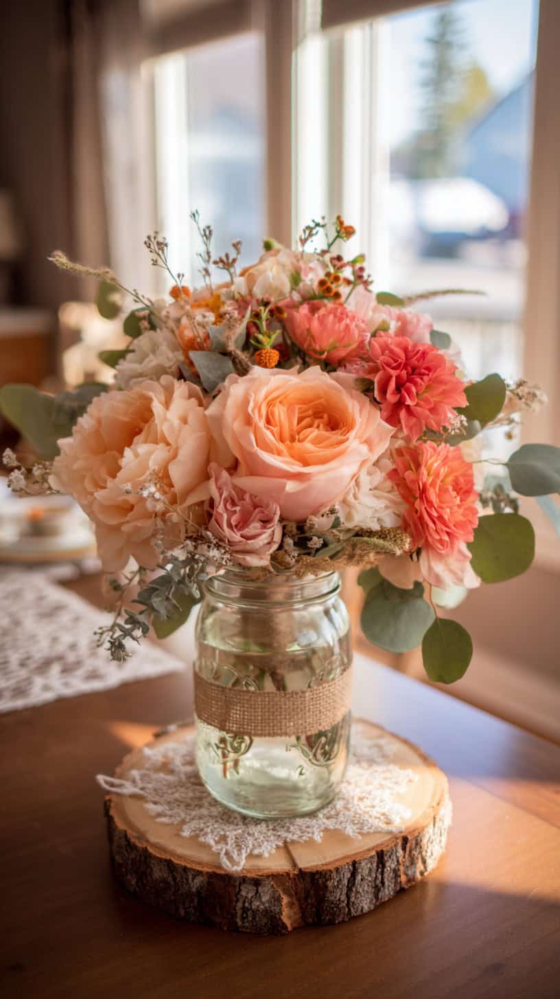 Rustic Peach Centerpieces - Image 2