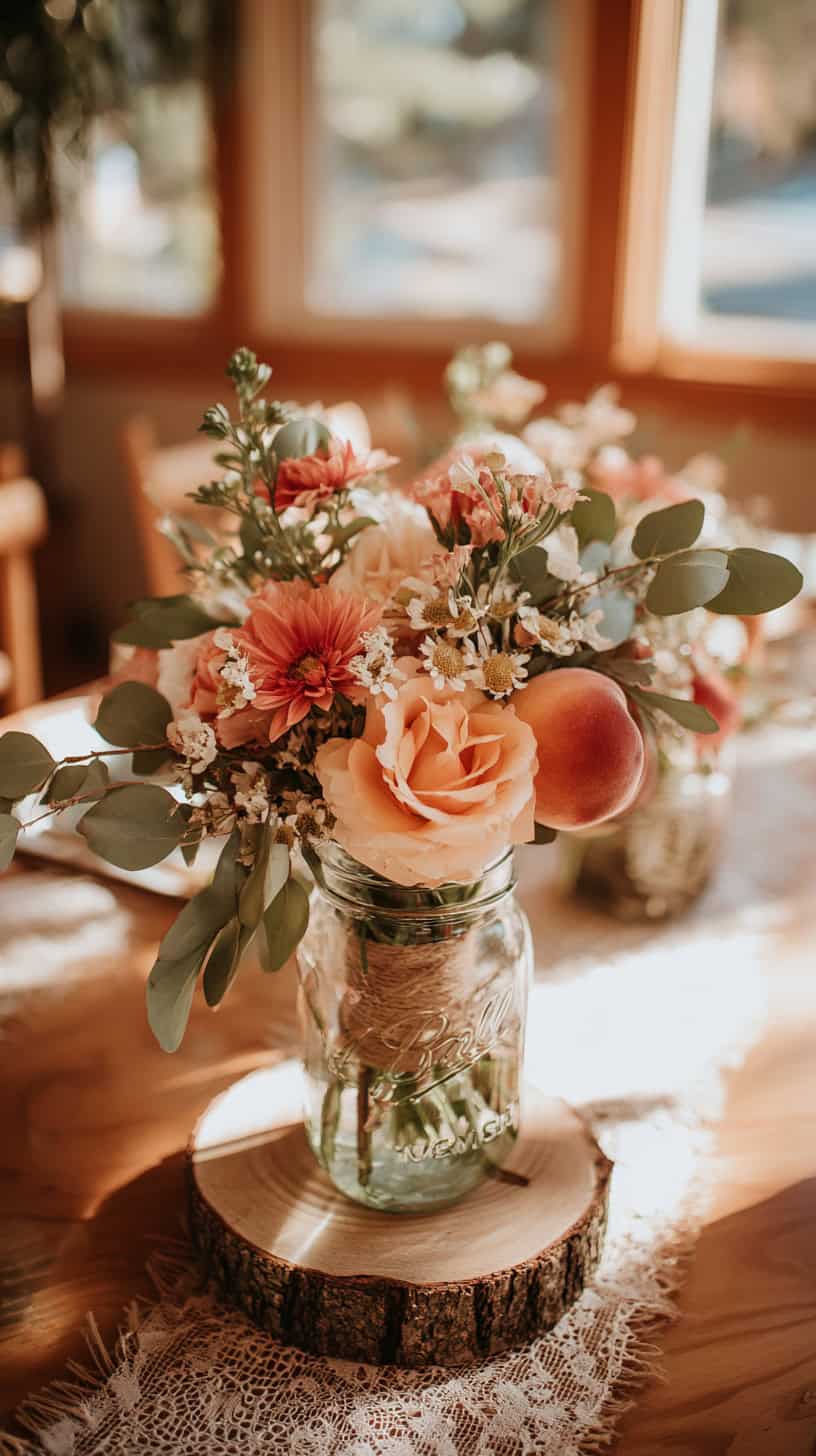 Rustic Peach Centerpieces - Image 1
