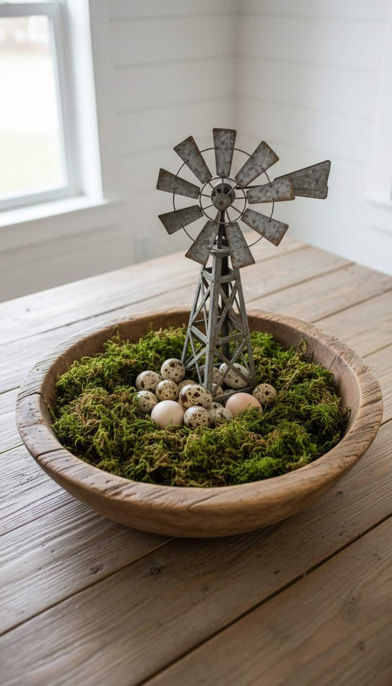 Rustic Windmill Metal Accent