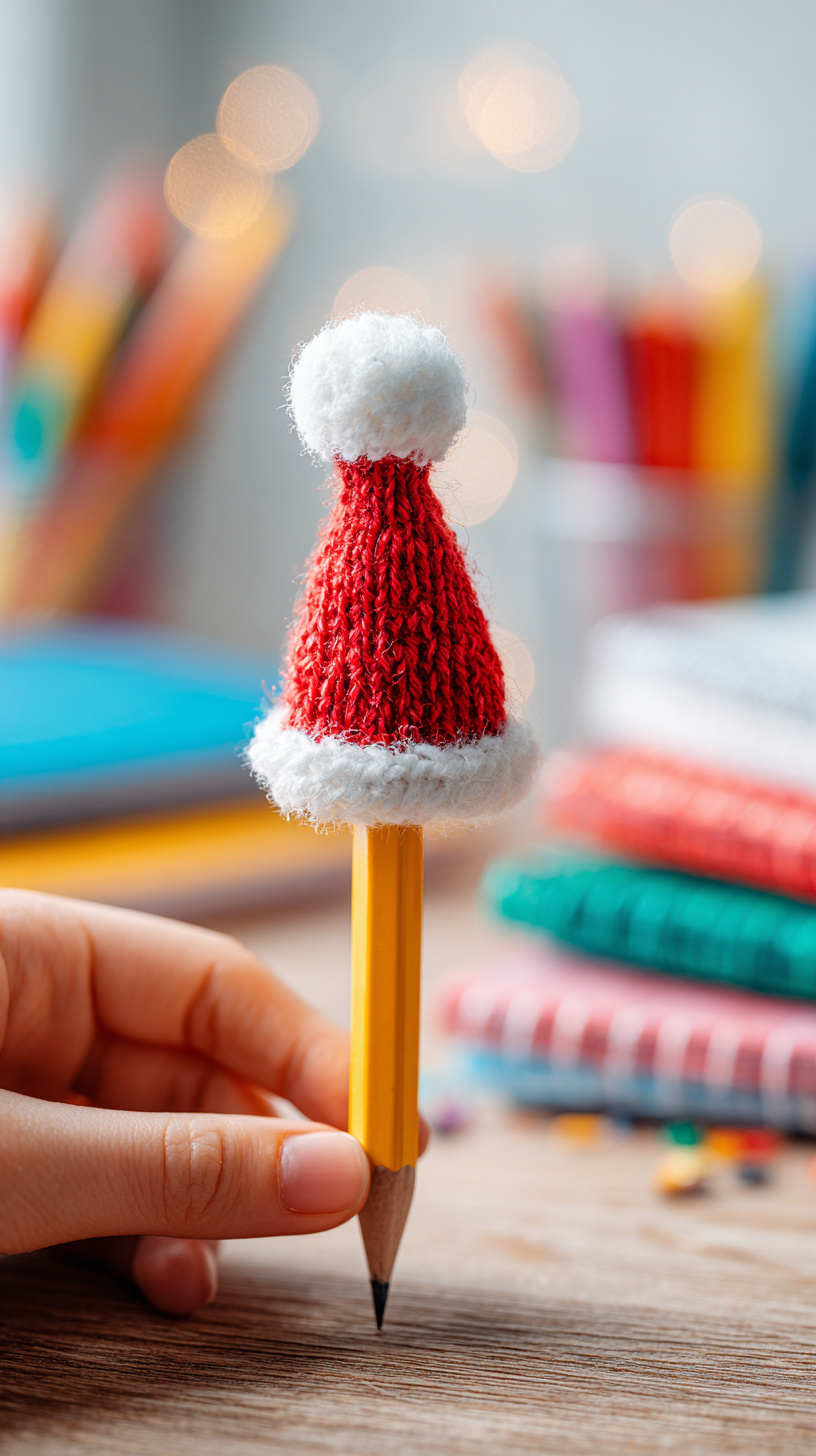 Santa Hat Pencil Toppers - Image 1