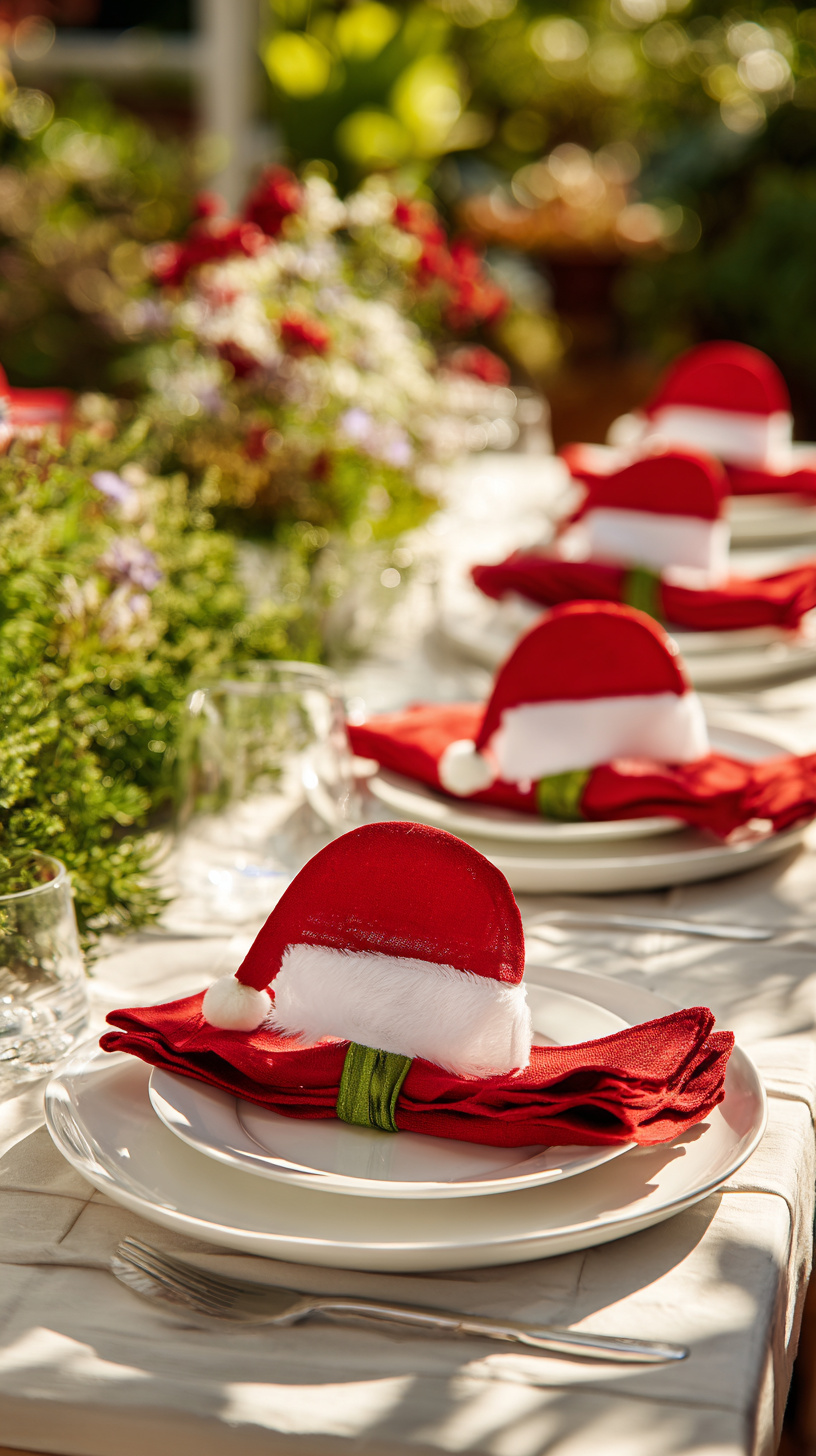 Santa Hat Table Setup - Image 1
