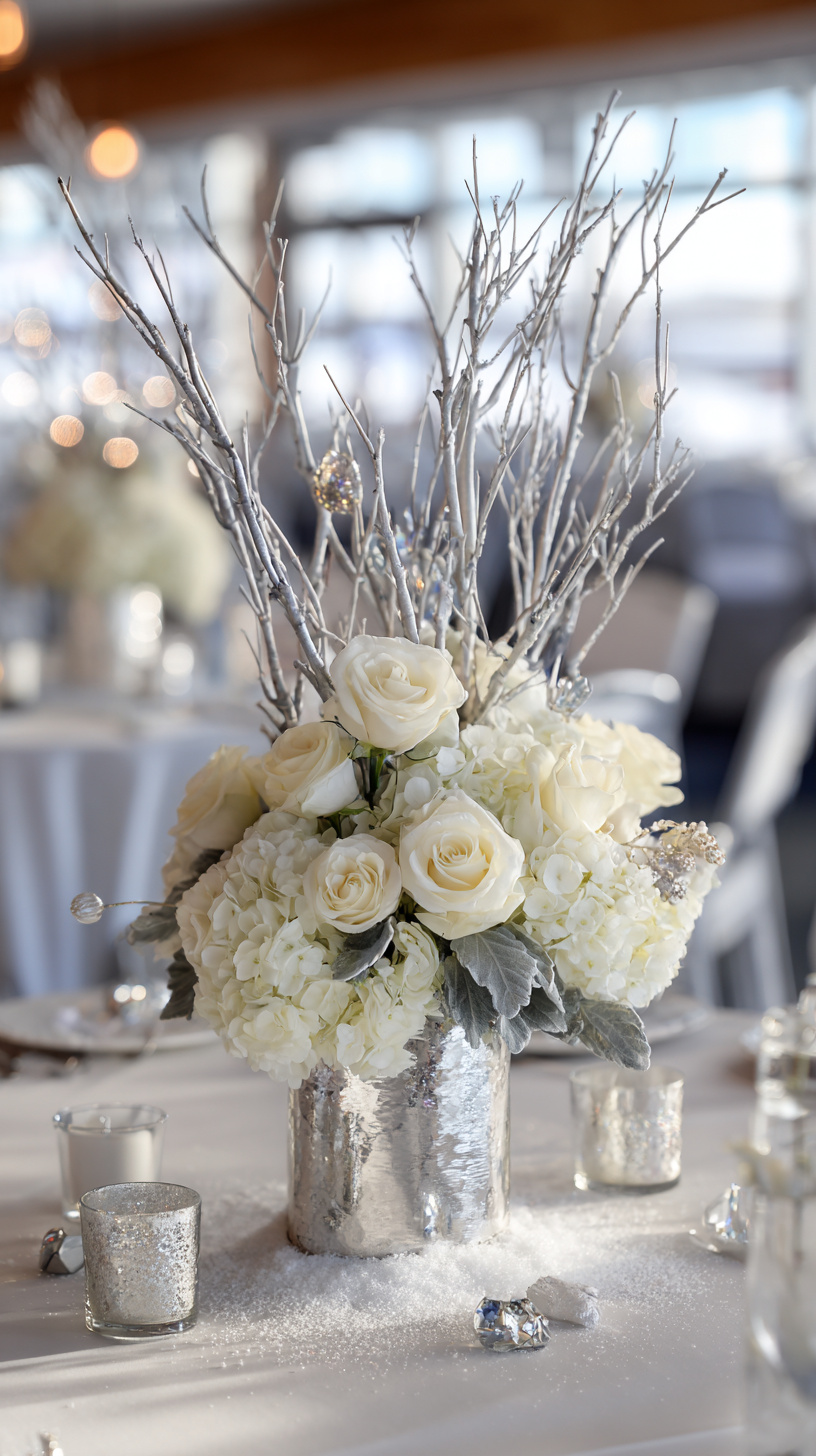 Silver And White Centerpieces - Image 2