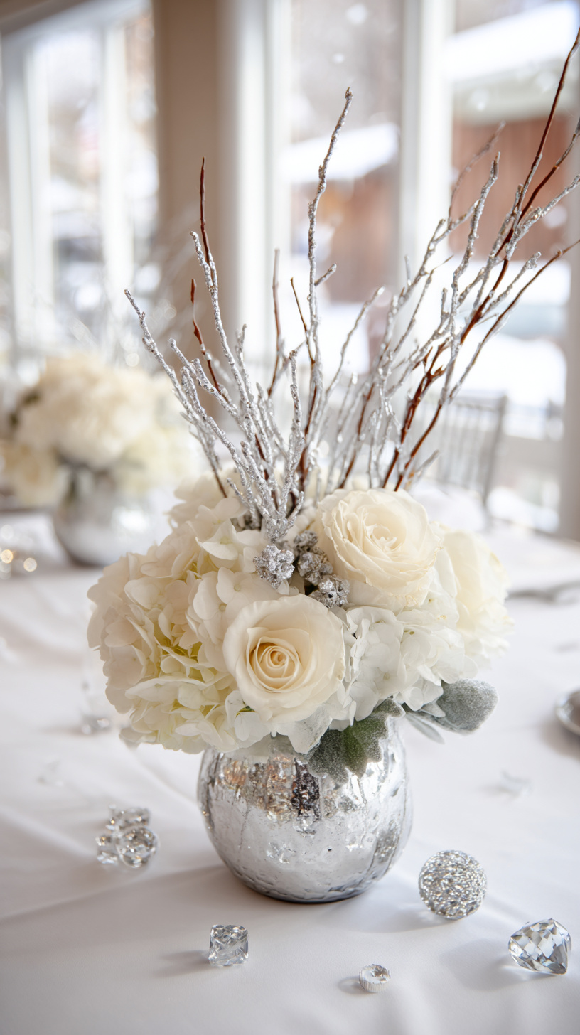 Silver And White Centerpieces - Image 1