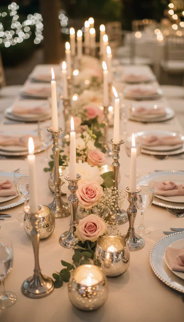 Silver Sparkle Candleholders