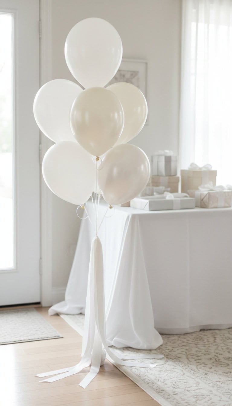 Simple White Balloon Bouquet