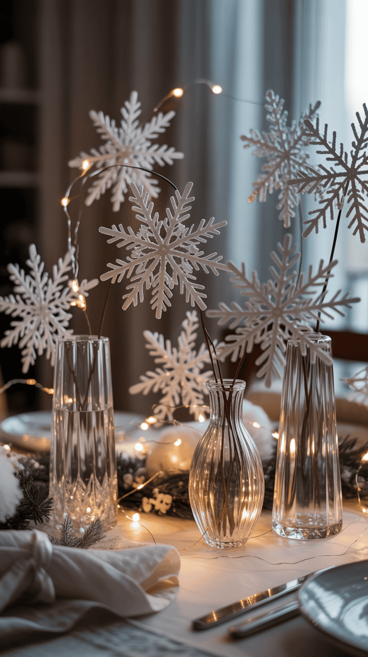 Light Table Snowflake Pattern DIY Snowflake Centerpieces to Make Your Table Sparkle - Good Mom Living