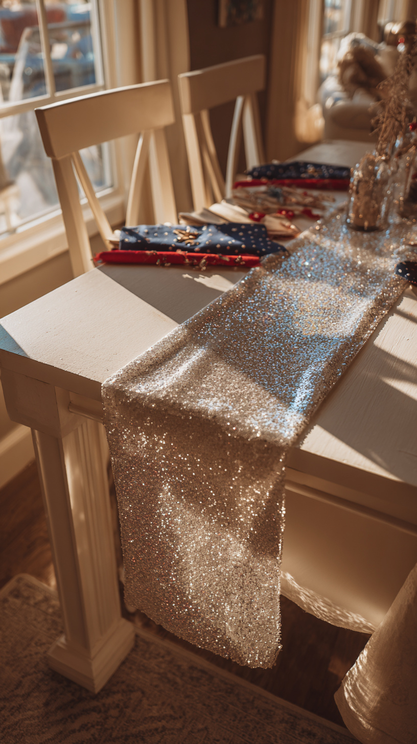 Sparkly Tablecloth and Overlay - Image 1